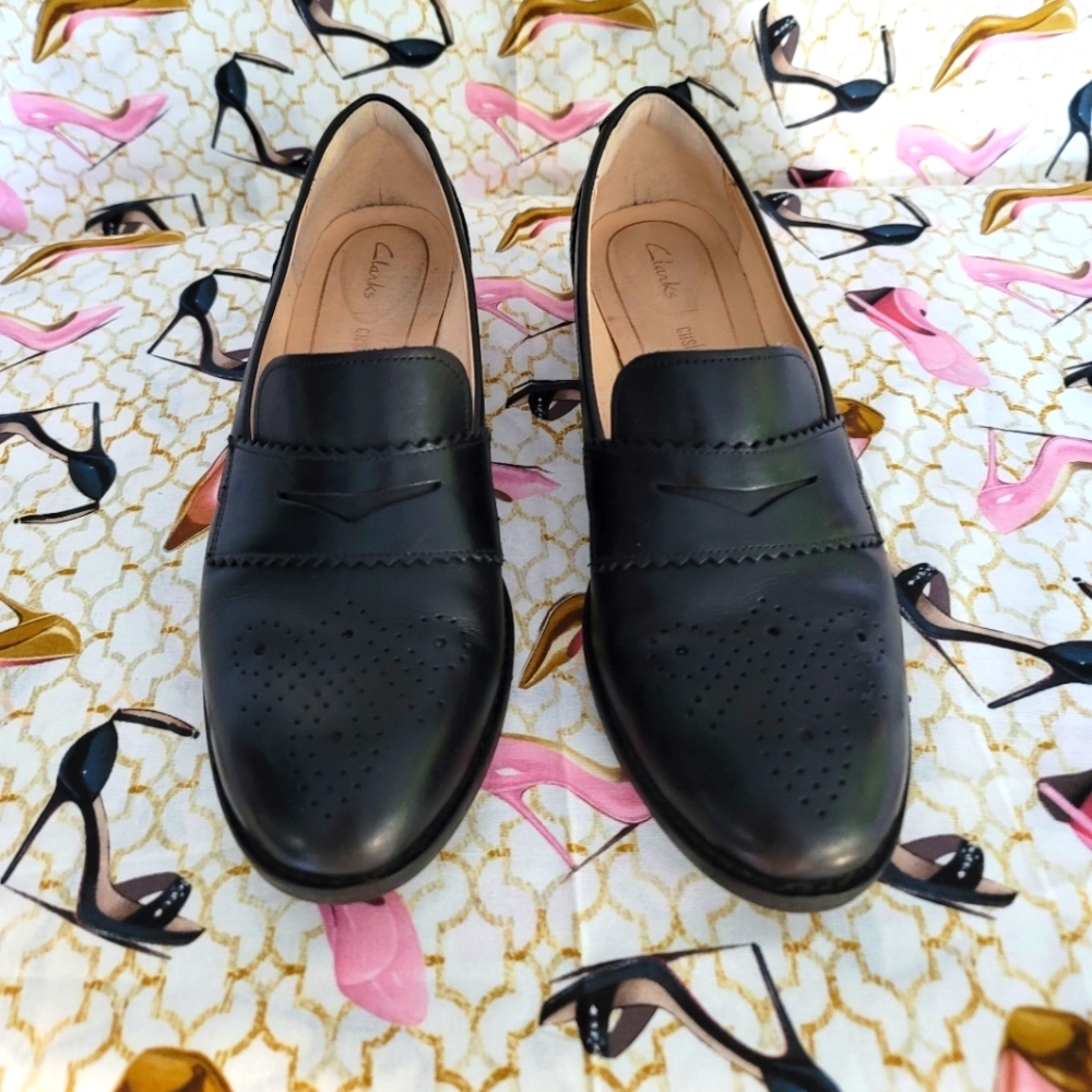 Clark's black loafers